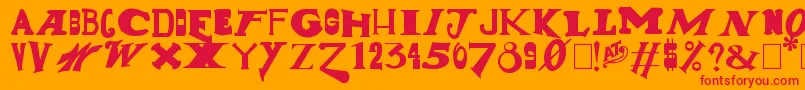 GunShow Font – Red Fonts on Orange Background