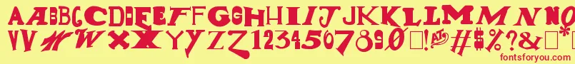GunShow Font – Red Fonts on Yellow Background