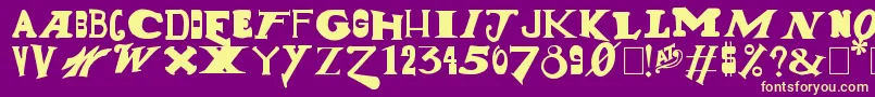 GunShow Font – Yellow Fonts on Purple Background