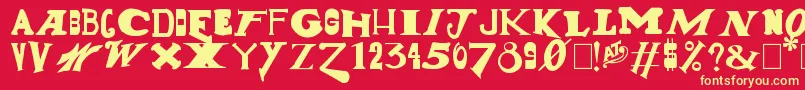 GunShow Font – Yellow Fonts on Red Background