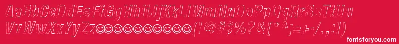 NewsideFpOutlineAlternateItalic Font – White Fonts on Red Background