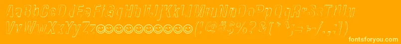 NewsideFpOutlineAlternateItalic Font – Yellow Fonts on Orange Background