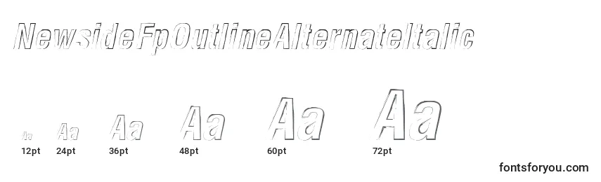 NewsideFpOutlineAlternateItalic Font Sizes