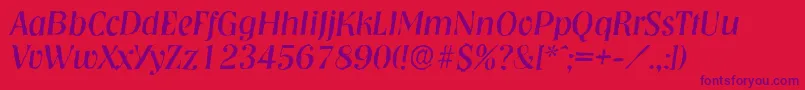 NashvilleantiqueItalic Font – Purple Fonts on Red Background
