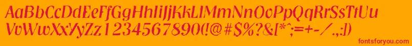 NashvilleantiqueItalic Font – Red Fonts on Orange Background