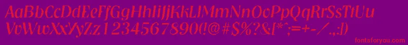 NashvilleantiqueItalic Font – Red Fonts on Purple Background