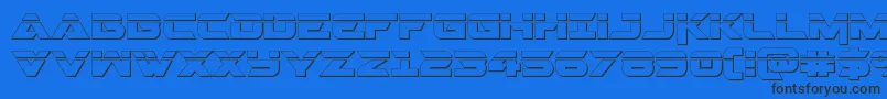 Gemina2laser3D Font – Black Fonts on Blue Background