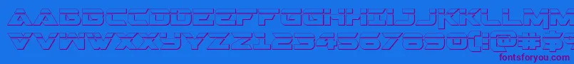 フォントGemina2laser3D – 紫色のフォント、青い背景