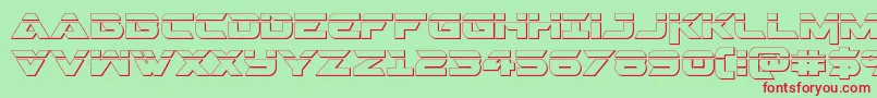 Gemina2laser3D Font – Red Fonts on Green Background
