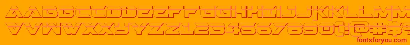 Gemina2laser3D Font – Red Fonts on Orange Background