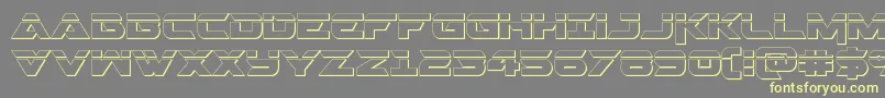 フォントGemina2laser3D – 黄色のフォント、灰色の背景