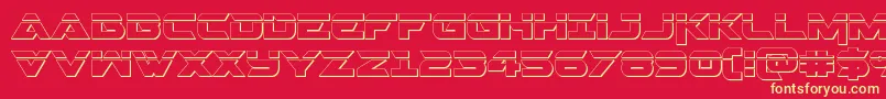 Gemina2laser3D Font – Yellow Fonts on Red Background