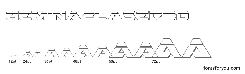 Размеры шрифта Gemina2laser3D