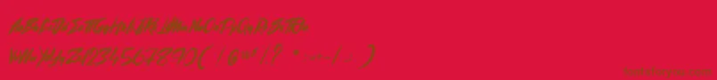 StreetGathering Font – Brown Fonts on Red Background