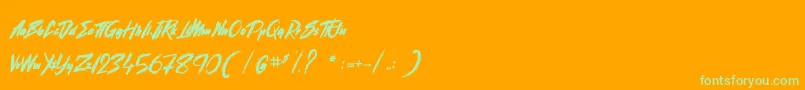 StreetGathering Font – Green Fonts on Orange Background