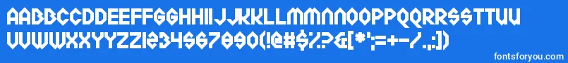 Meckablecka Font – White Fonts on Blue Background