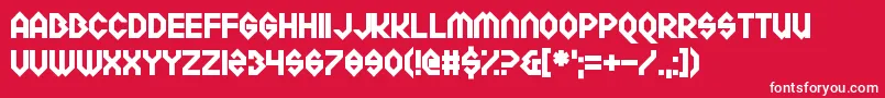 Meckablecka Font – White Fonts on Red Background