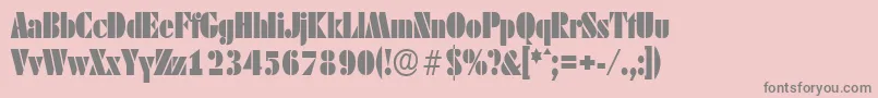 Fonte DekoblackcondserialRegular – fontes cinzas em um fundo rosa