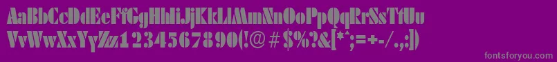 DekoblackcondserialRegular-Schriftart – Graue Schriften auf violettem Hintergrund