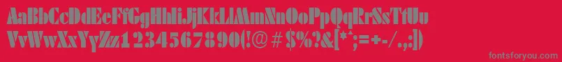 DekoblackcondserialRegular Font – Gray Fonts on Red Background