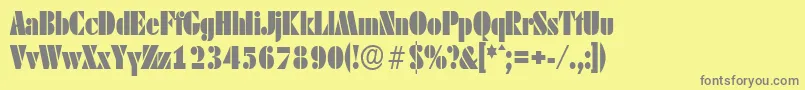 DekoblackcondserialRegular Font – Gray Fonts on Yellow Background