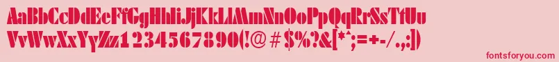 DekoblackcondserialRegular Font – Red Fonts on Pink Background