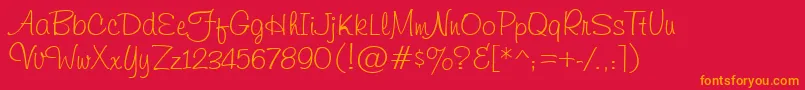 HelmsleyRegular Font – Orange Fonts on Red Background