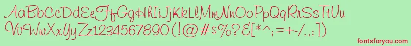 HelmsleyRegular Font – Red Fonts on Green Background