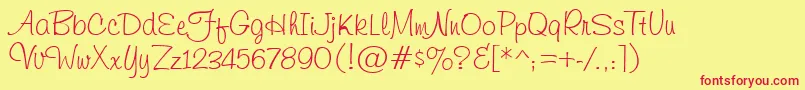 HelmsleyRegular Font – Red Fonts on Yellow Background
