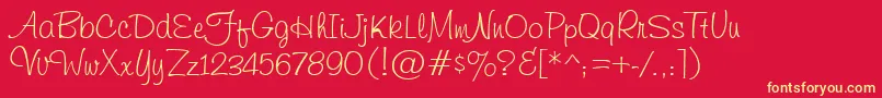 HelmsleyRegular Font – Yellow Fonts on Red Background