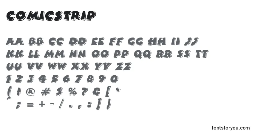 Czcionka ComicStrip – alfabet, cyfry, specjalne znaki