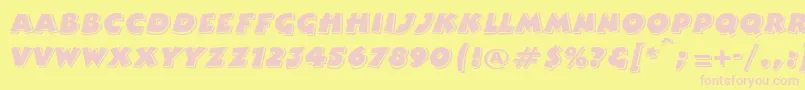 ComicStrip Font – Pink Fonts on Yellow Background