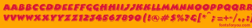 ComicStrip Font – Red Fonts on Orange Background