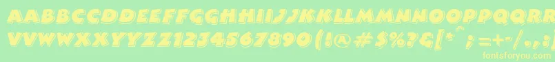 ComicStrip Font – Yellow Fonts on Green Background