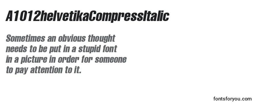 A1012helvetikaCompressItalic Font