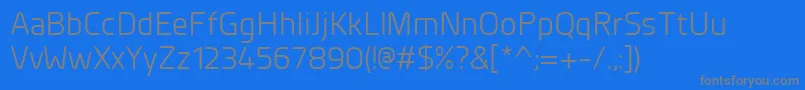 PlanerRegular-Schriftart – Graue Schriften auf blauem Hintergrund