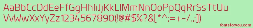 PlanerRegular Font – Red Fonts on Green Background