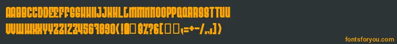 フォントRadonatorVeryHeavyNormal – 黒い背景にオレンジの文字