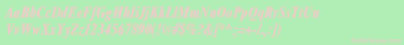 XeroxSerifNarrowBoldItalic Font – Pink Fonts on Green Background