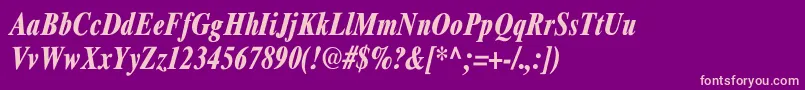 XeroxSerifNarrowBoldItalic-Schriftart – Rosa Schriften auf violettem Hintergrund