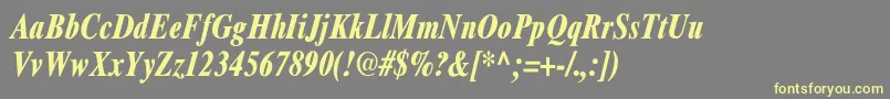 XeroxSerifNarrowBoldItalic Font – Yellow Fonts on Gray Background