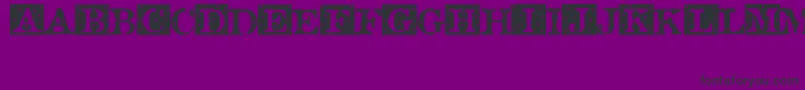 フォントRosebud ffy – 紫の背景に黒い文字