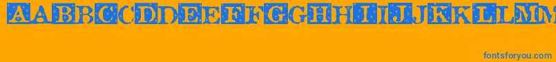 Rosebud ffy Font – Blue Fonts on Orange Background