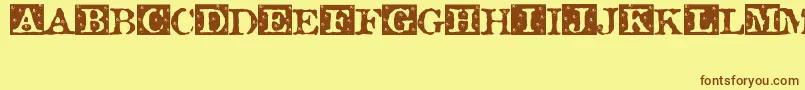 Rosebud ffy Font – Brown Fonts on Yellow Background