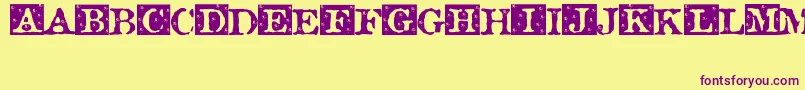 Rosebud ffy Font – Purple Fonts on Yellow Background