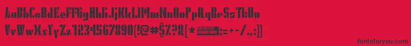 Presgrg Font – Black Fonts on Red Background