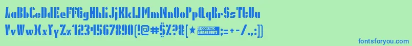 Presgrg Font – Blue Fonts on Green Background