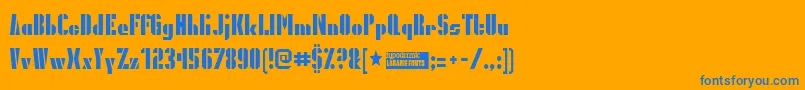 Presgrg Font – Blue Fonts on Orange Background