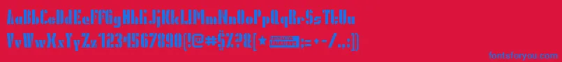 Presgrg Font – Blue Fonts on Red Background