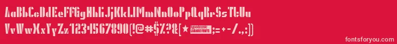 Presgrg Font – Pink Fonts on Red Background